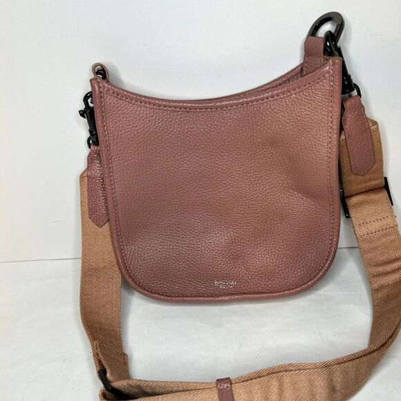 Valentina Botkier Saddle Leather Hobo Blush Pink Crossbody Shoulder Bag Womens - Picture 4 of 11